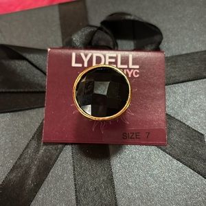 7 for $20🎀  Lydell NYC Goldtone Black Stone Cocktail Ring Size 7